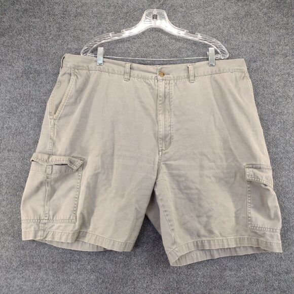 Savane Cargo Shorts Mens Size 40 Beige Gray Flap Pockets Belt Loops - Picture 2 of 13